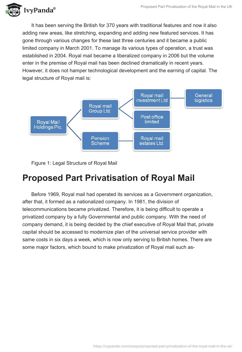 Proposed Part Privatization of the Royal Mail in the UK. Page 2