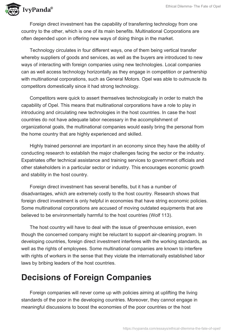 Ethical Dilemma- The Fate of Opel. Page 2