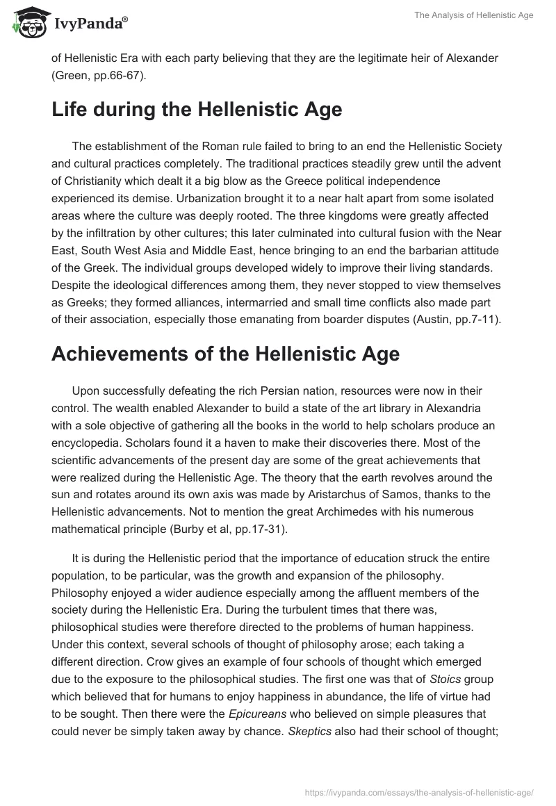 The Analysis of Hellenistic Age. Page 2