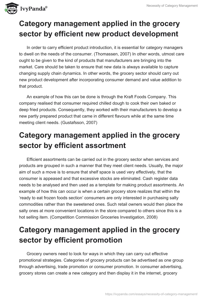 Necessity of Category Management. Page 2