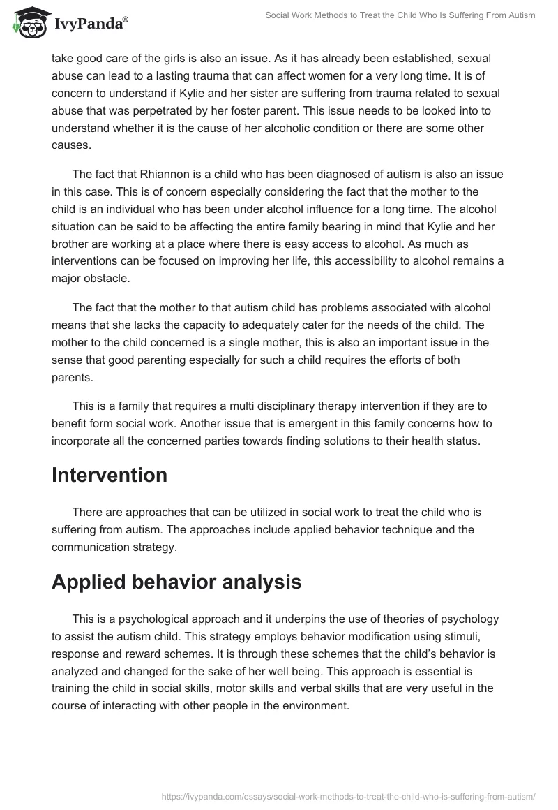 Social Work Methods to Treat the Child Who Is Suffering From Autism. Page 3