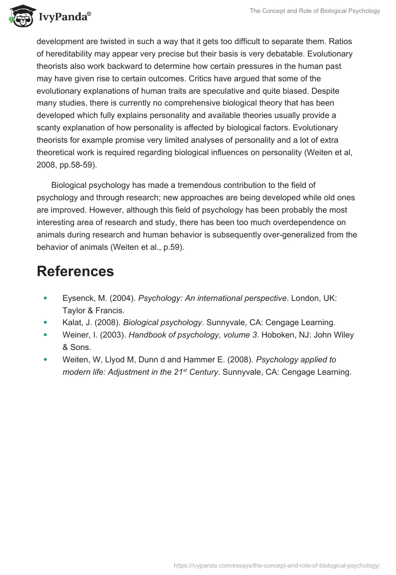 The Concept and Role of Biological Psychology. Page 3