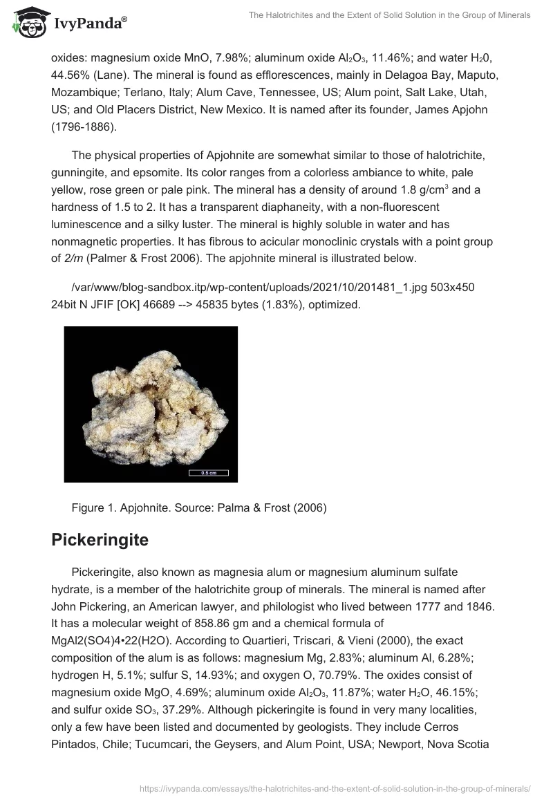 The Halotrichites and the Extent of Solid Solution in the Group of Minerals. Page 3