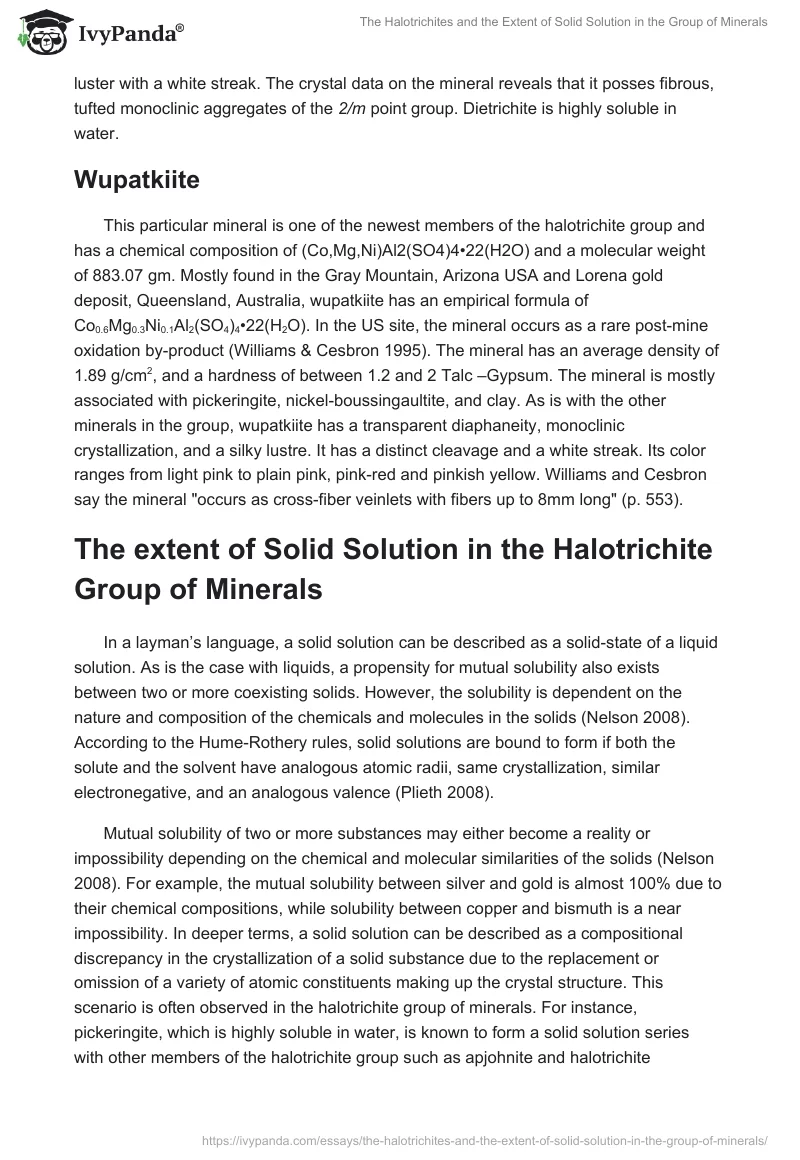 The Halotrichites and the Extent of Solid Solution in the Group of Minerals. Page 5