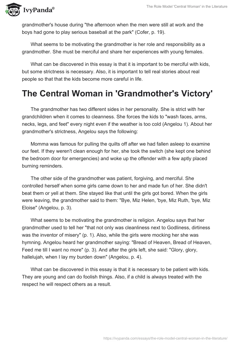 The Role Model 'Central Woman' in the Literature. Page 2