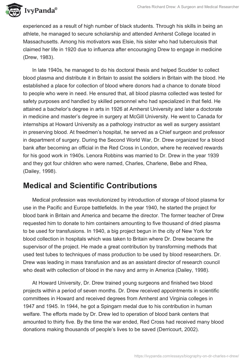 Charles Richard Drew: A Surgeon and Medical Researcher. Page 2