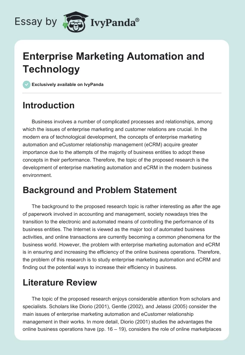 Enterprise Marketing Automation and Technology. Page 1