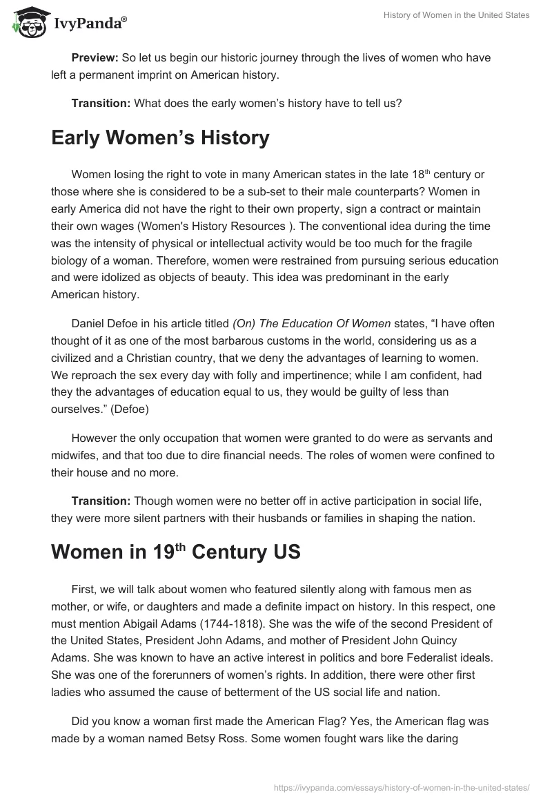 History of Women in the United States. Page 2
