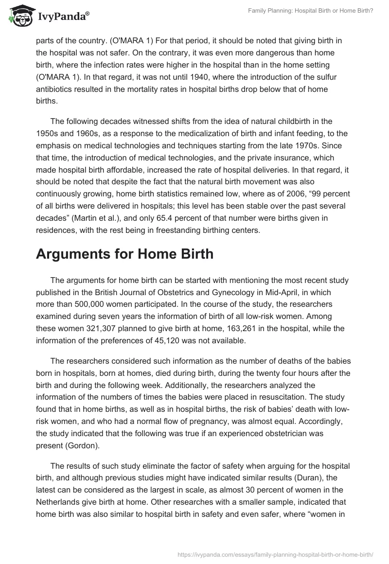 Family Planning: Hospital Birth or Home Birth?. Page 2