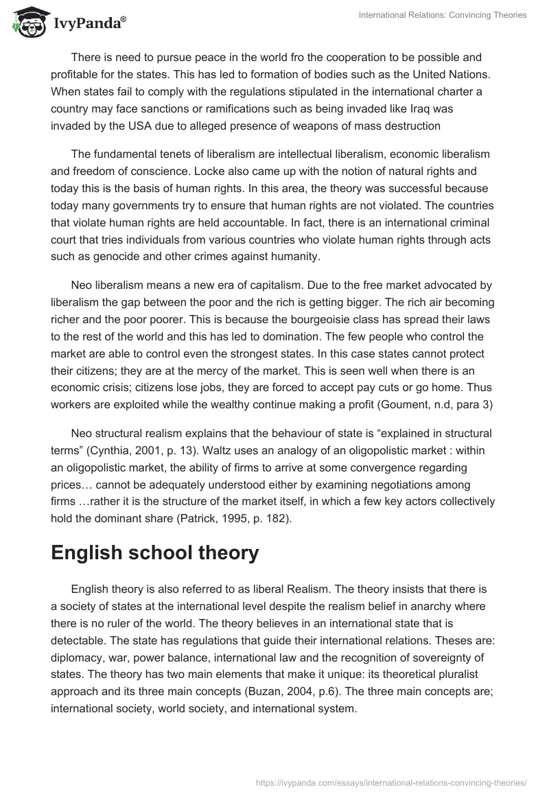 International Relations: Convincing Theories. Page 4