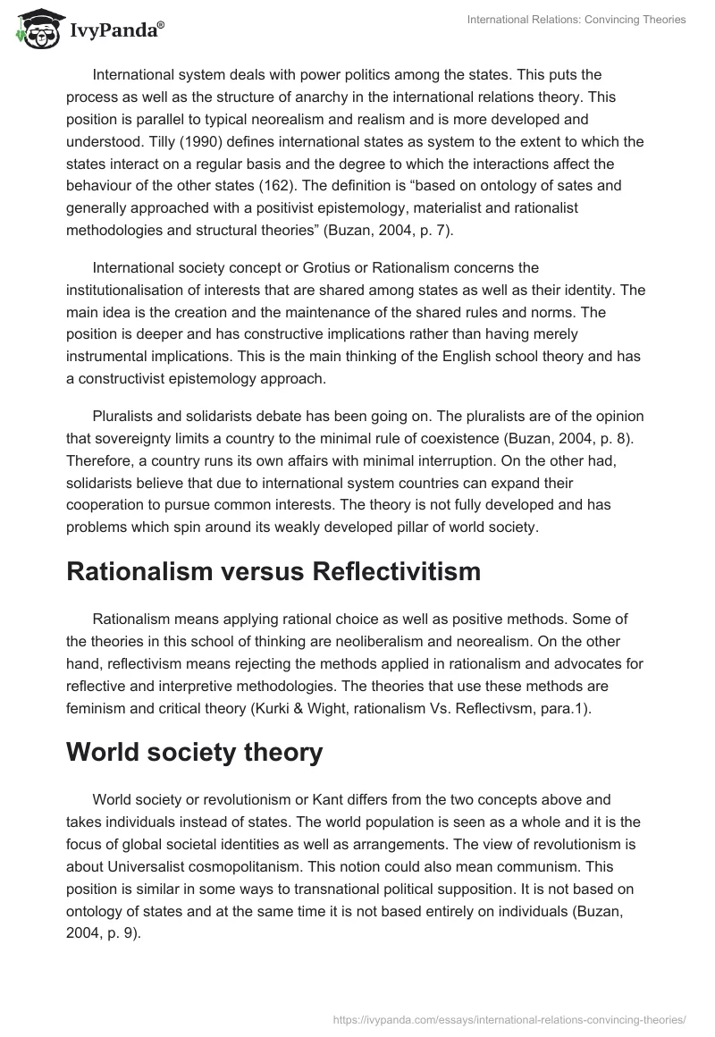 International Relations: Convincing Theories. Page 5