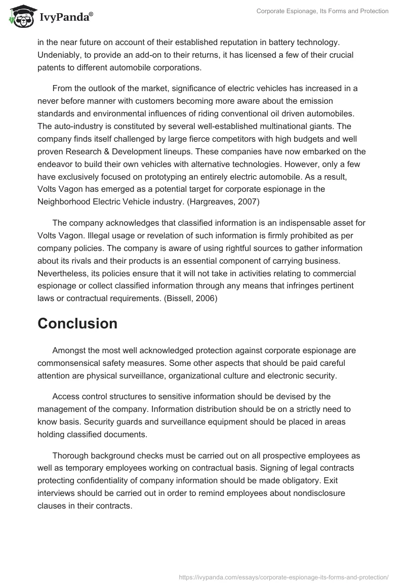 Corporate Espionage, Its Forms and Protection. Page 4