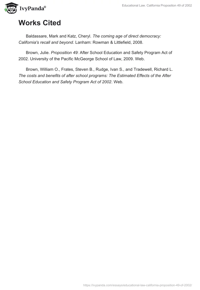 Educational Law. California Proposition 49 of 2002. Page 3
