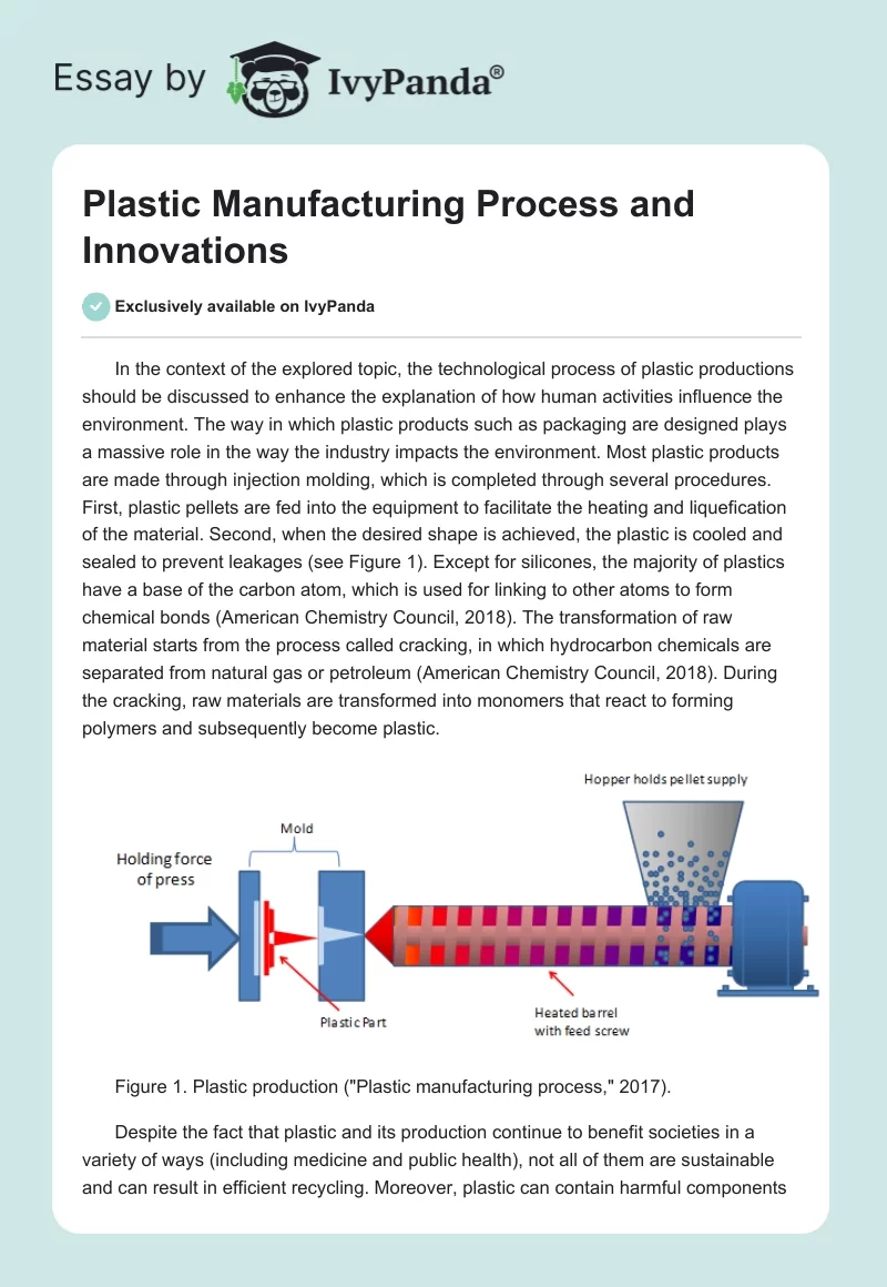 Plastic Manufacturing Process and Innovations. Page 1