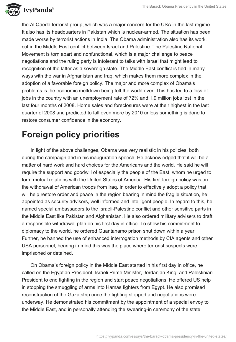 The Barack Obama Presidency in the United States. Page 2
