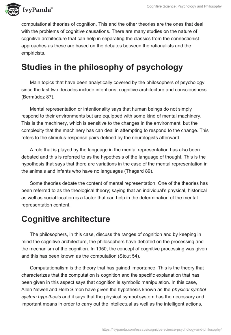 Cognitive Science: Psychology and Philosophy. Page 2