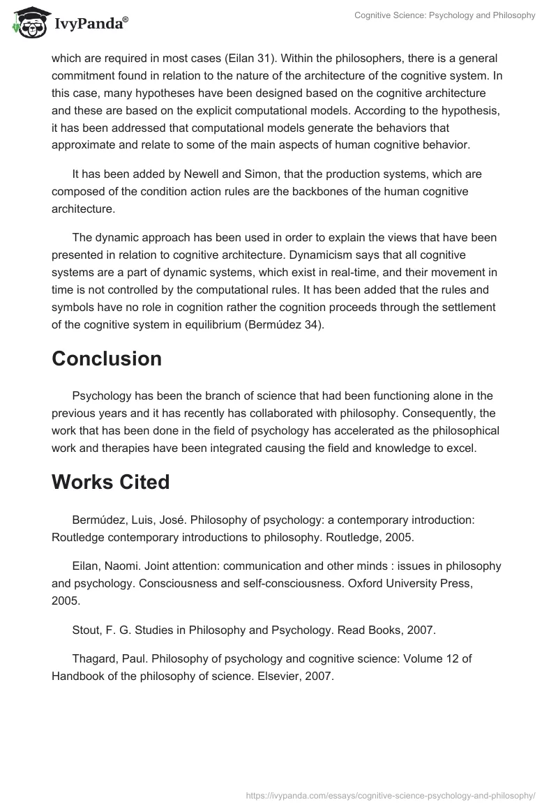 Cognitive Science: Psychology and Philosophy. Page 3