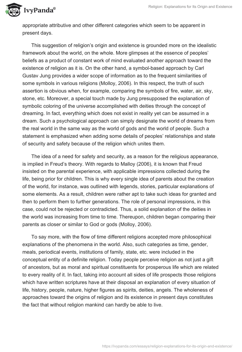 Religion: Explanations for Its Origin and Existence. Page 2