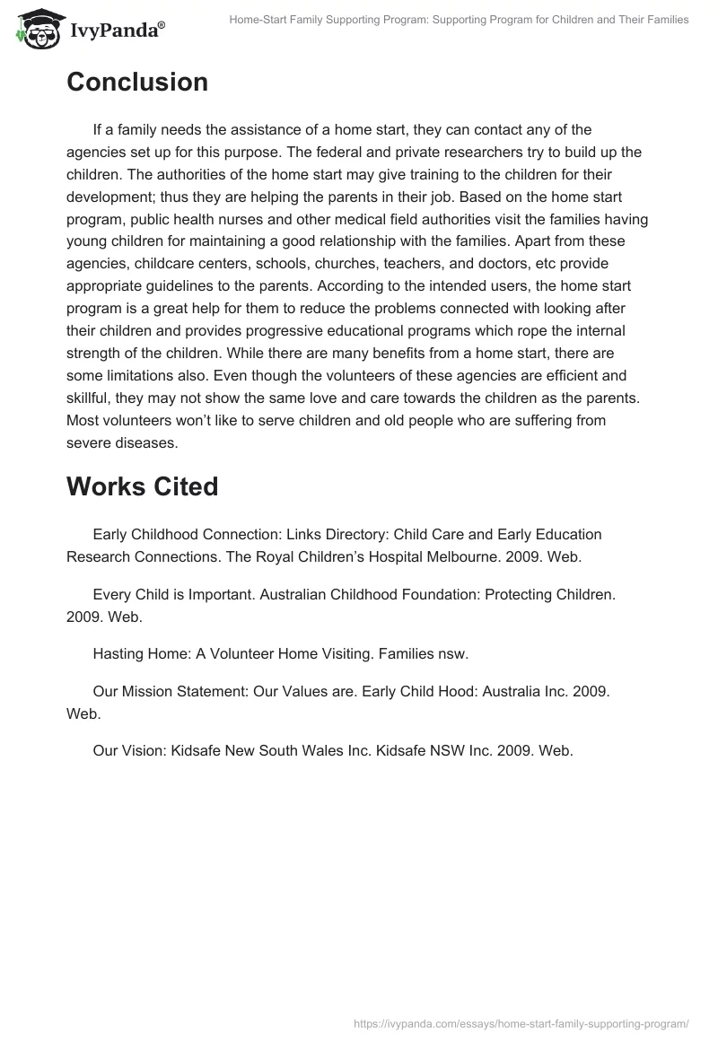Home-Start Family Supporting Program: Supporting Program for Children and Their Families. Page 3