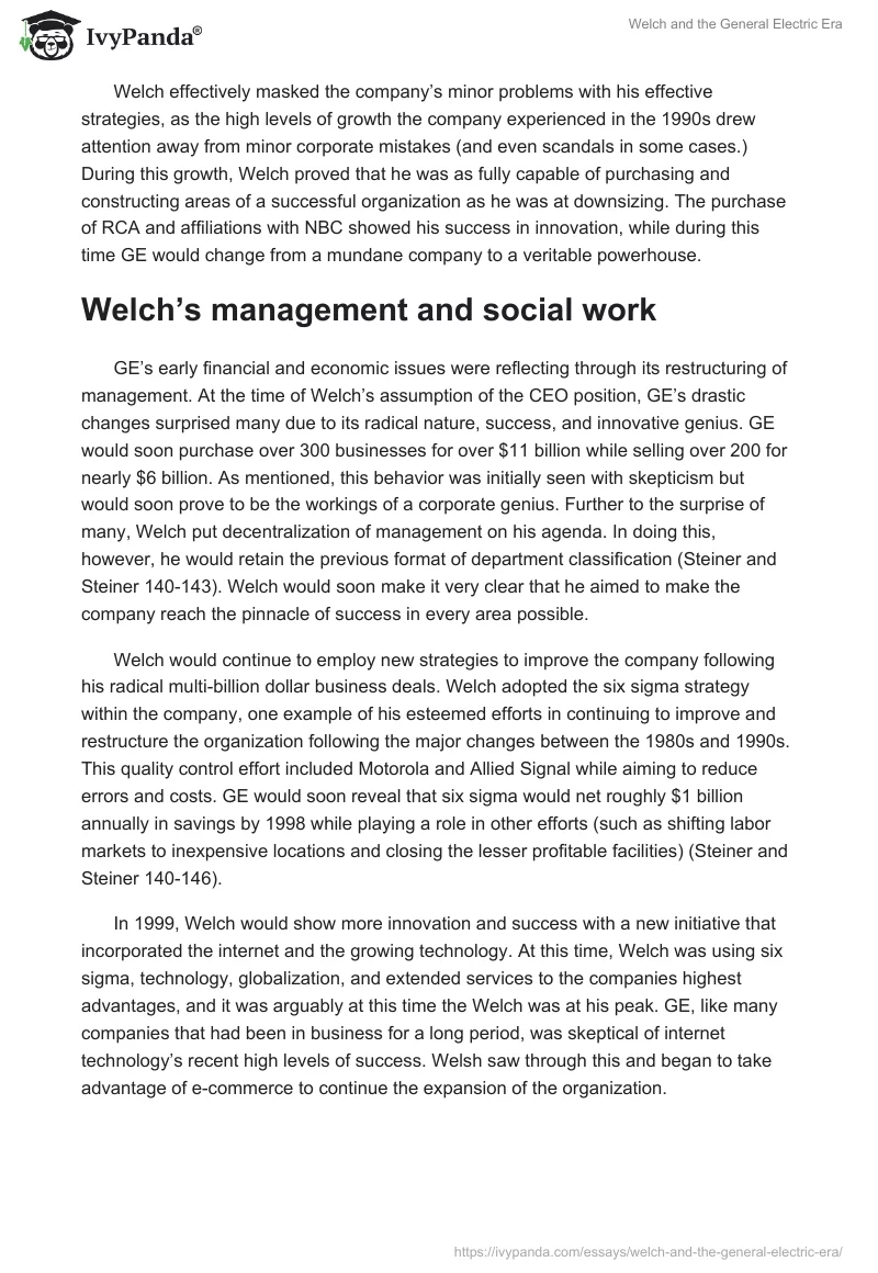 Welch and the General Electric Era. Page 2