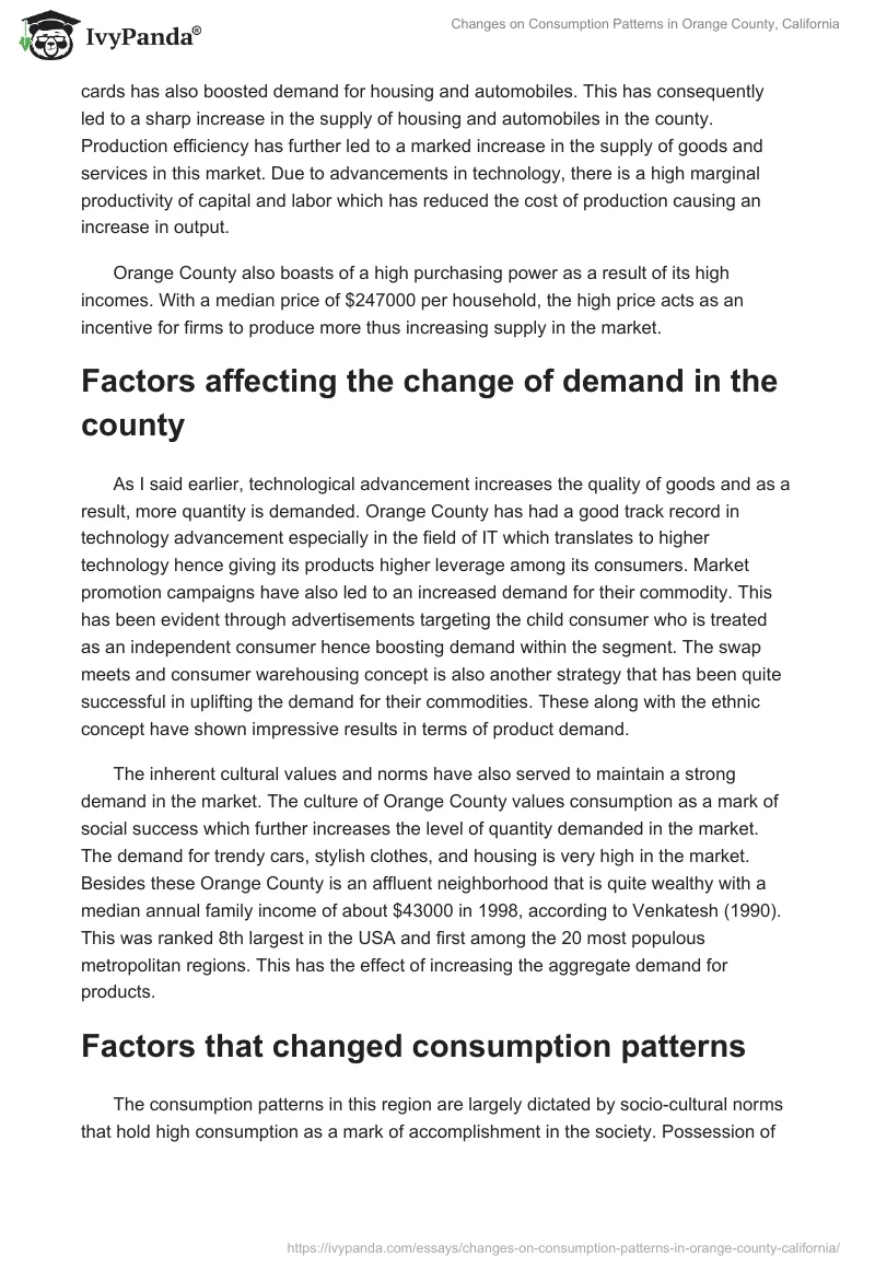 Changes on Consumption Patterns in Orange County, California. Page 4