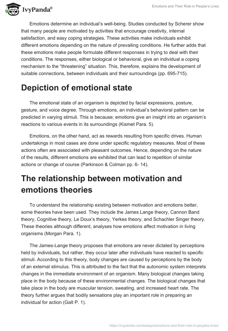 Emotions and Their Role in People’s Lives. Page 2