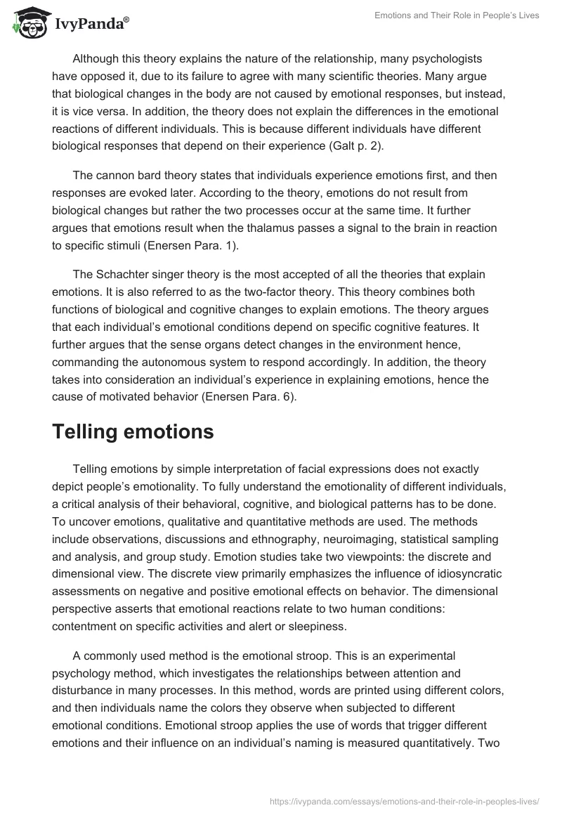 Emotions and Their Role in People’s Lives. Page 3