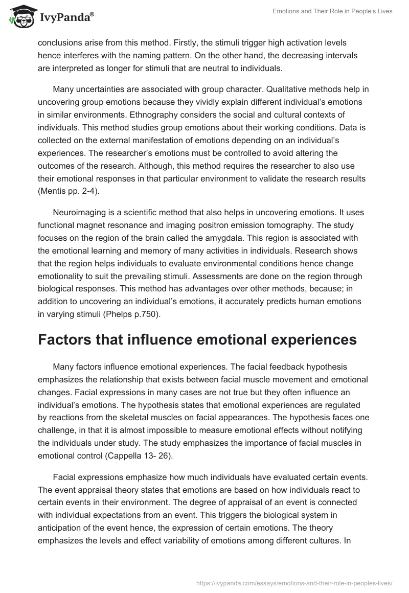 Emotions and Their Role in People’s Lives. Page 4