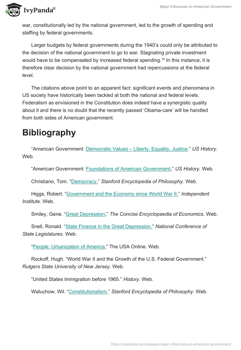 Major Influences on American Government. Page 3