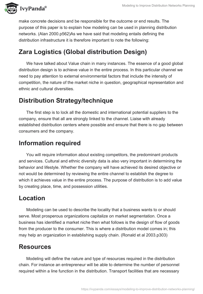 Modeling to Improve Distribution Networks Planning. Page 2