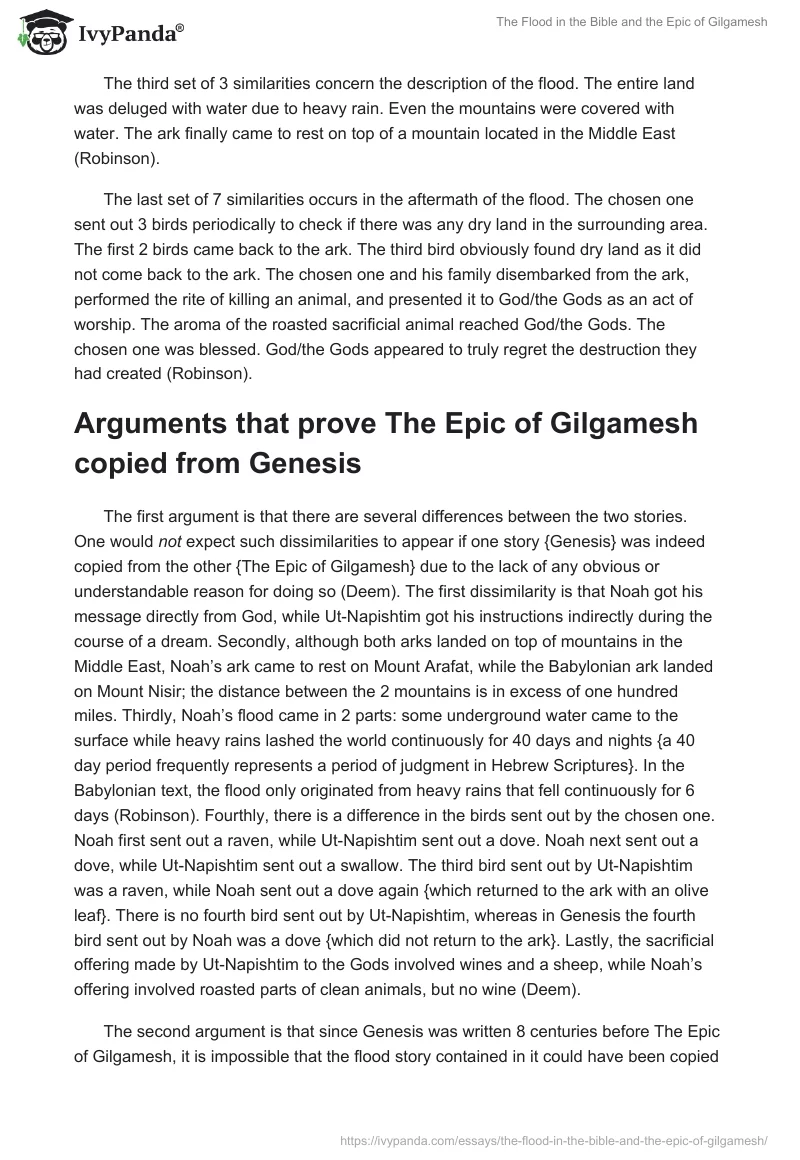The Flood in the Bible and The Epic of Gilgamesh. Page 2