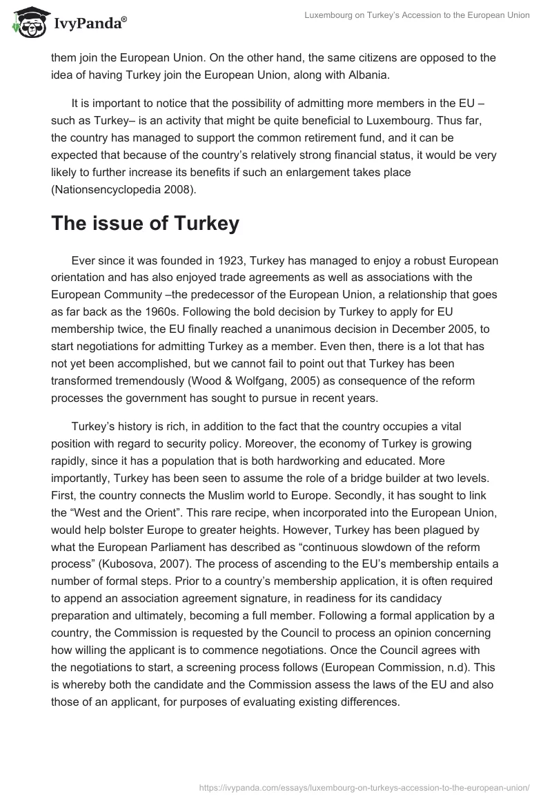 Luxembourg on Turkey’s Accession to the European Union. Page 3