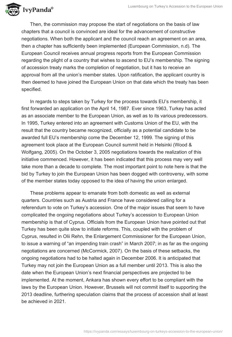 Luxembourg on Turkey’s Accession to the European Union. Page 4