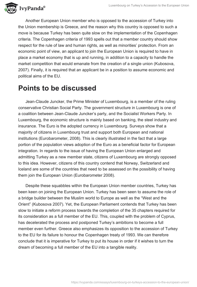 Luxembourg on Turkey’s Accession to the European Union. Page 5
