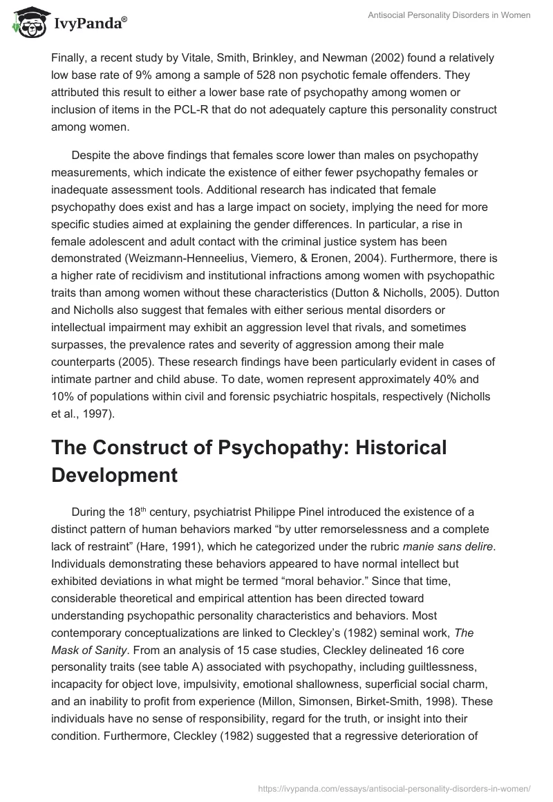 Antisocial Personality Disorders in Women. Page 3