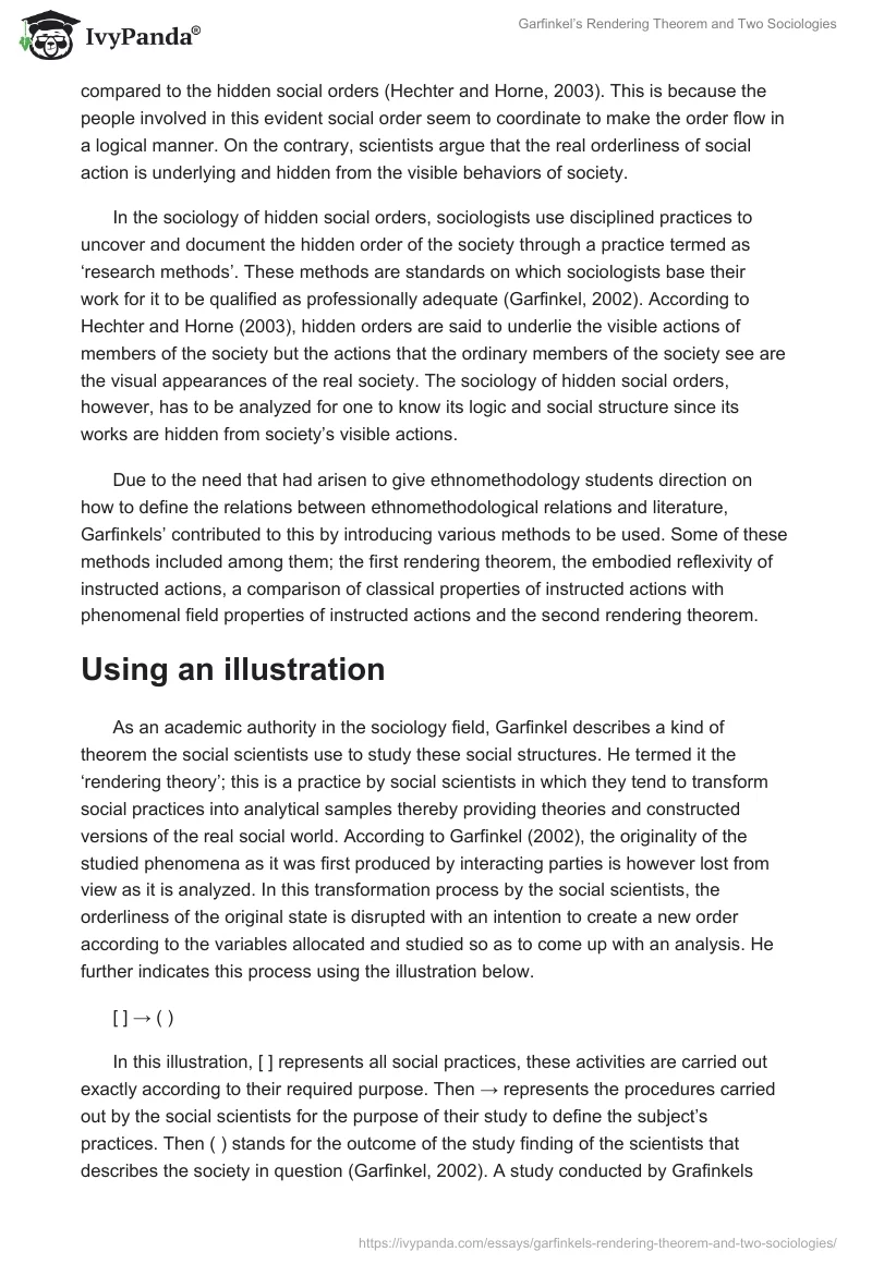 Garfinkel’s Rendering Theorem and Two Sociologies. Page 2