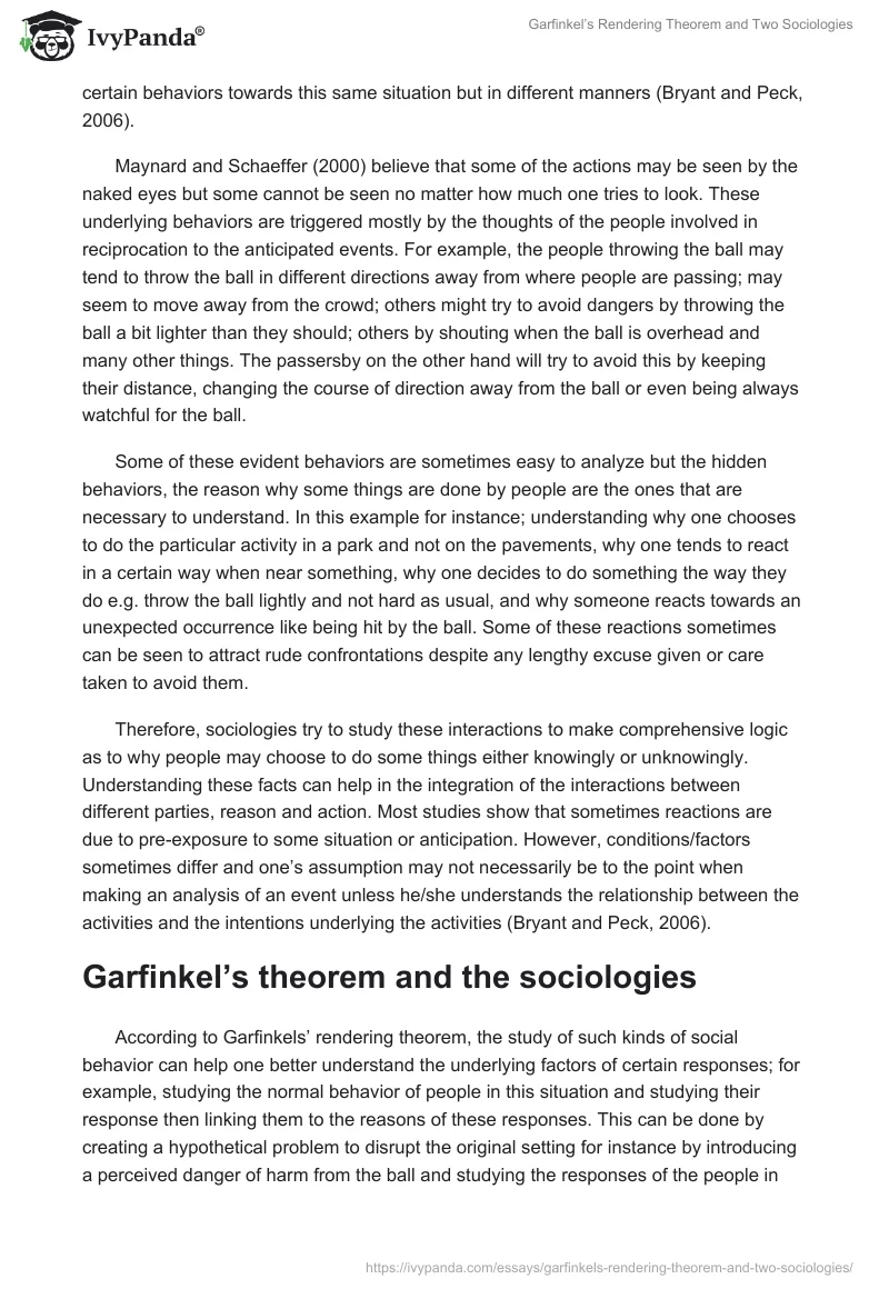 Garfinkel’s Rendering Theorem and Two Sociologies. Page 4