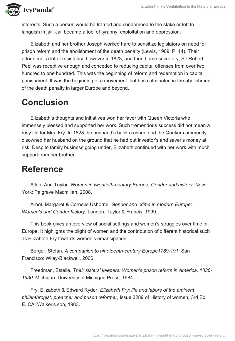Elizabeth Fry's Contribution to the History of Europe. Page 4