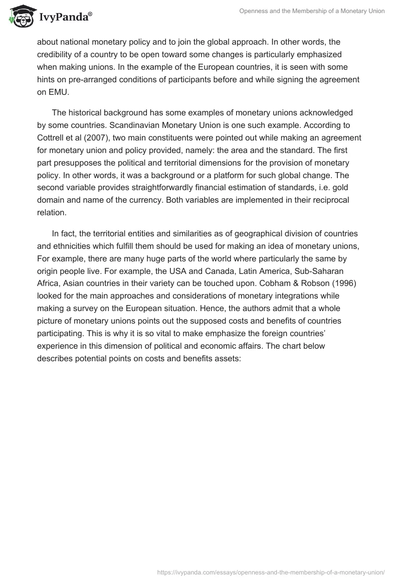 Openness and the Membership of a Monetary Union. Page 2