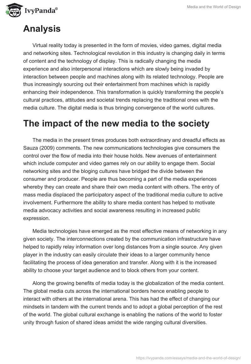 Media and the World of Design. Page 5