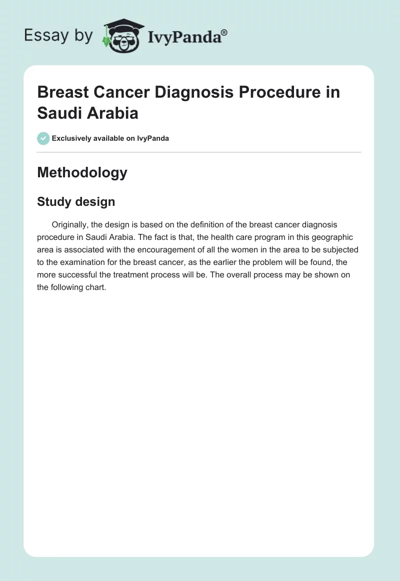 Breast Cancer Diagnosis Procedure in Saudi Arabia. Page 1