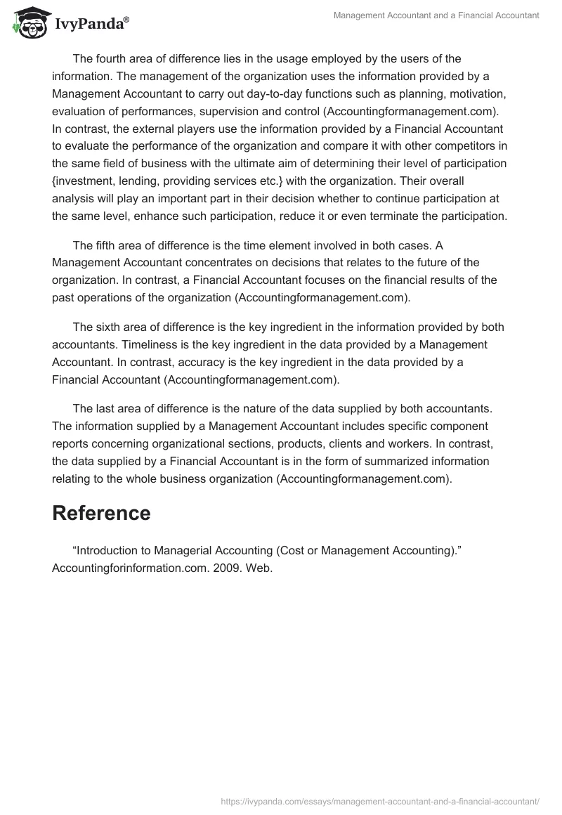 Management Accountant and a Financial Accountant. Page 2