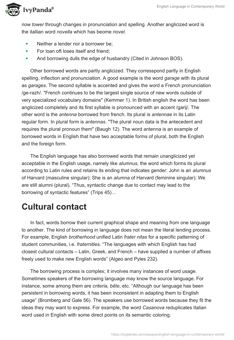English Language in Contemporary World. Page 2