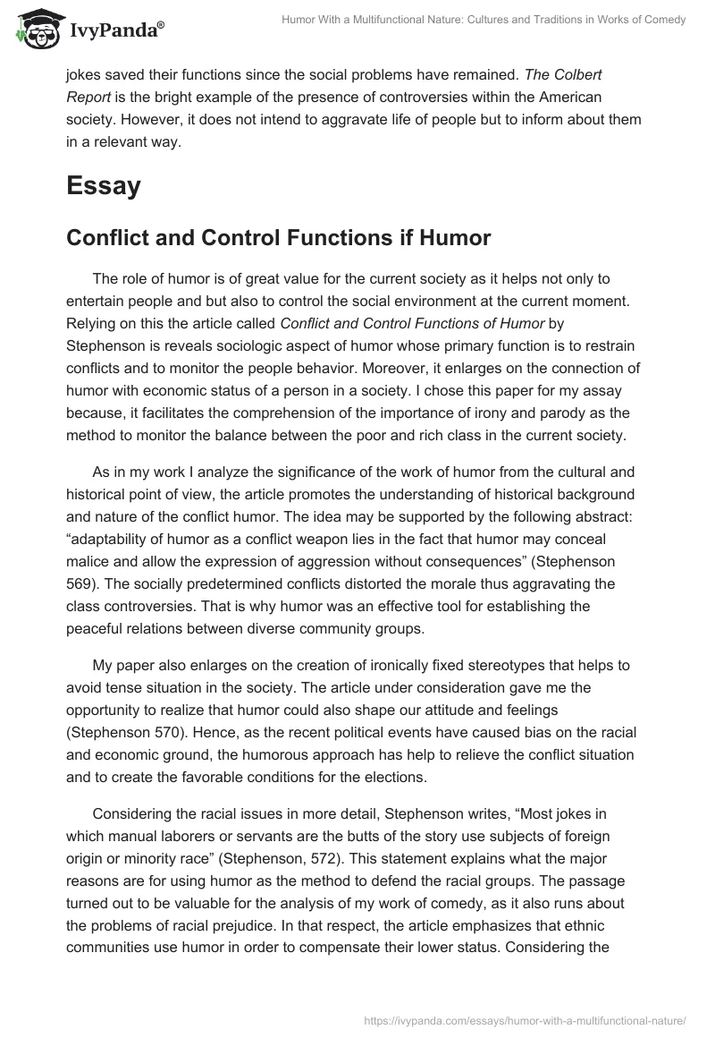 Humor With a Multifunctional Nature: Cultures and Traditions in Works of Comedy. Page 4