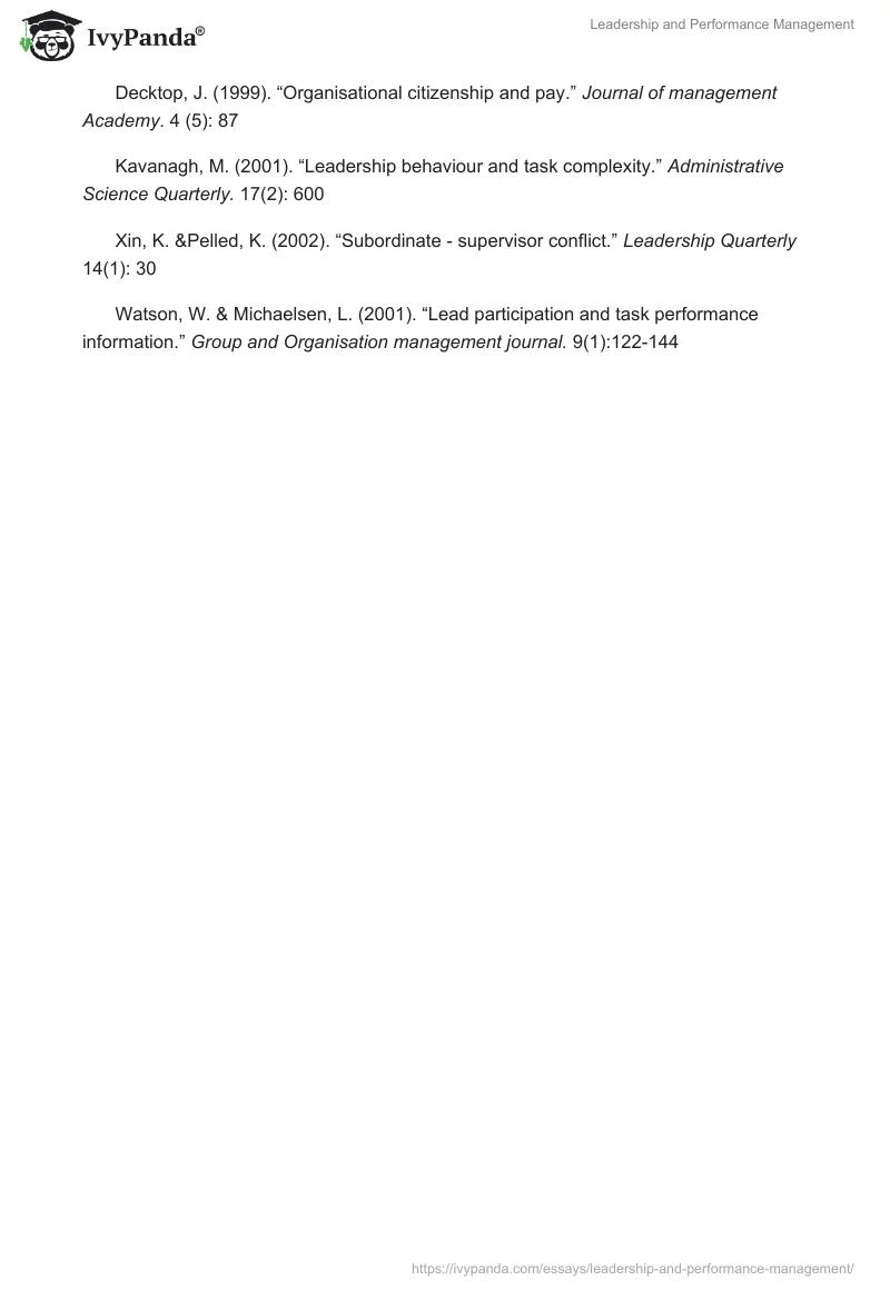 Leadership and Performance Management. Page 4