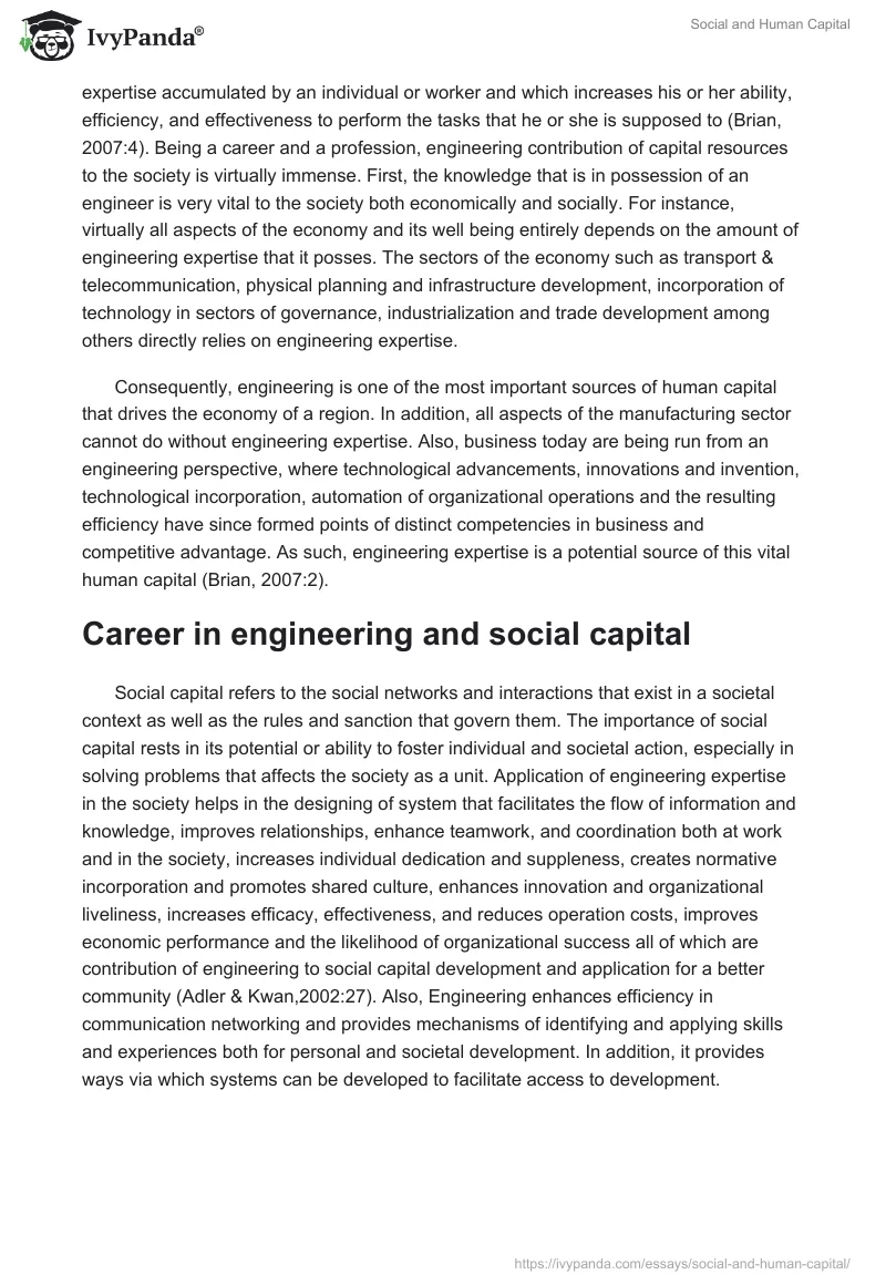 Social and Human Capital. Page 2