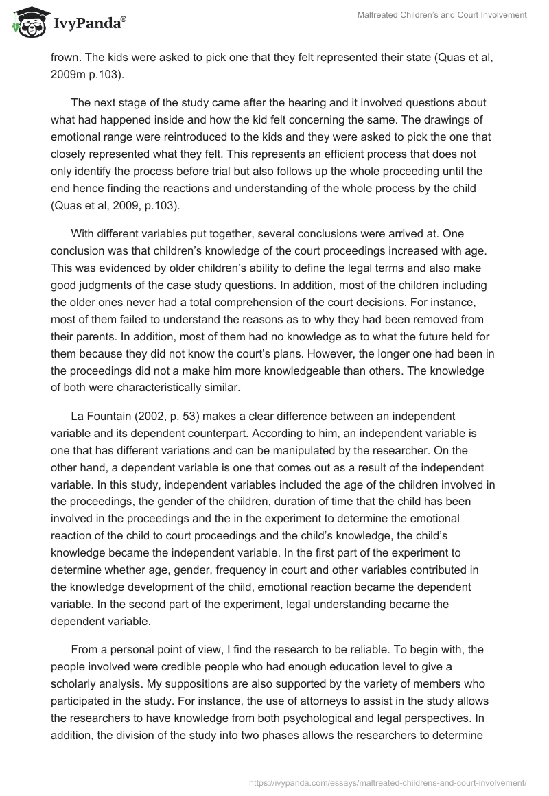Maltreated Children’s and Court Involvement. Page 2