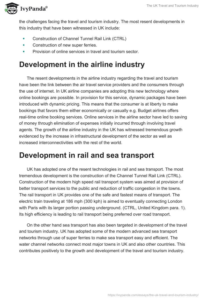 The UK Travel and Tourism Industry. Page 5