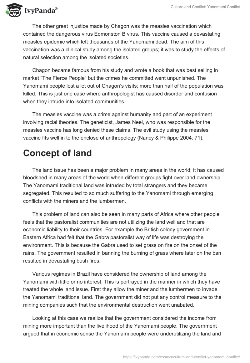 Culture and Conflict: Yanomami Conflict. Page 3