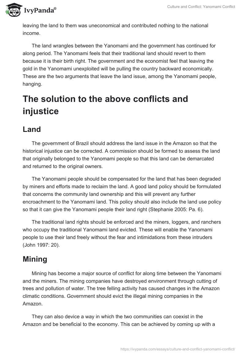 Culture and Conflict: Yanomami Conflict. Page 4